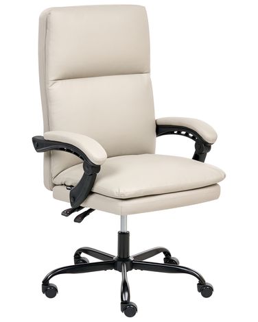 Fauteuil de bureau SERENE Cuir PU Beige clair