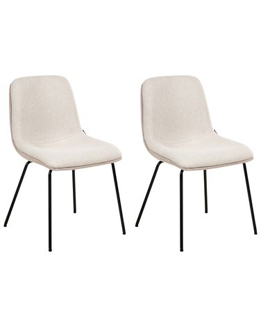 Set van 2 eetkamerstoelen LORIDA Stof Beige