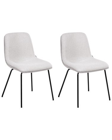 Set van 2 eetkamerstoelen LORIDA Stof Lichtgrijs