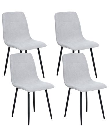 Set van 4 eetkamerstoelen TUSCOLA Stof Lichtgrijs